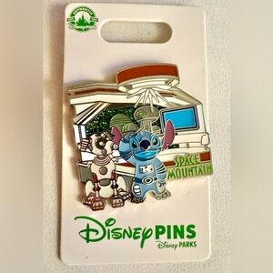 NEW Disney Parks Stitch Space Mountain Glitter Pin Open Edition Robot Dog